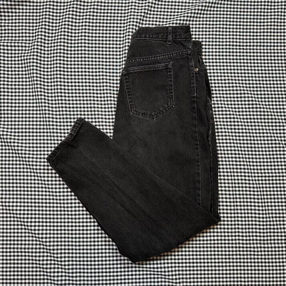 LizWear Vintage Liz Claiborne Grey Black 100% Cotton Denim Jeans Sz 14 Petite